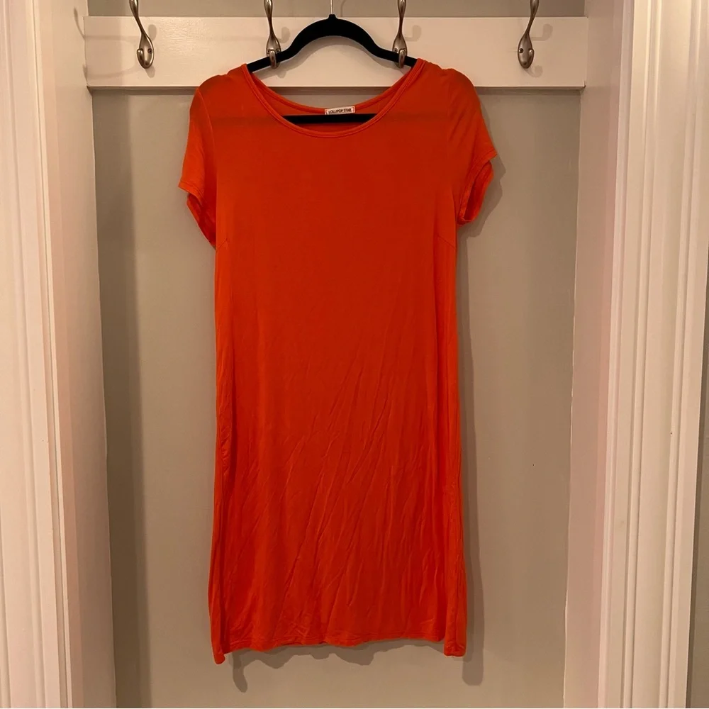 Coral Lightweight T-Shirt Dress - Picture 1 of 3